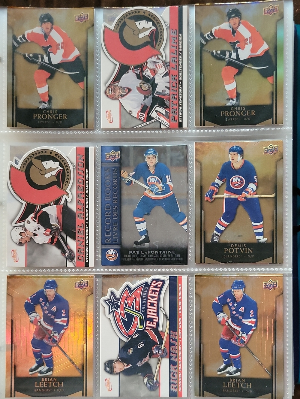 Hockey Trading Card Collector Pages - Blue, Red, White Design